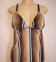 Load image into Gallery viewer, Crisscross Back Tankini Top Apron Open Back
