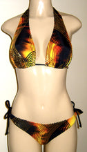 Load image into Gallery viewer, sliding halter bikini top and keyhole swimwear bottom
